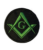 Masonic Crested Embroidered Patch Green with G 65mm x 65mm