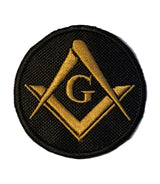 Masonic Crested Embroidered Patch Gold With G 65mm x 65mm 