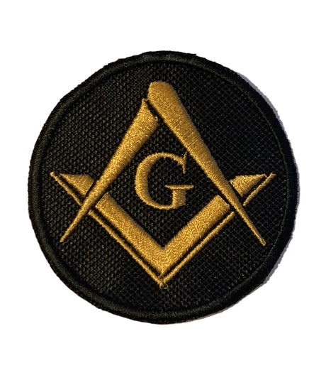 Masonic Crested Embroidered Patch Gold With G 65mm x 65mm 