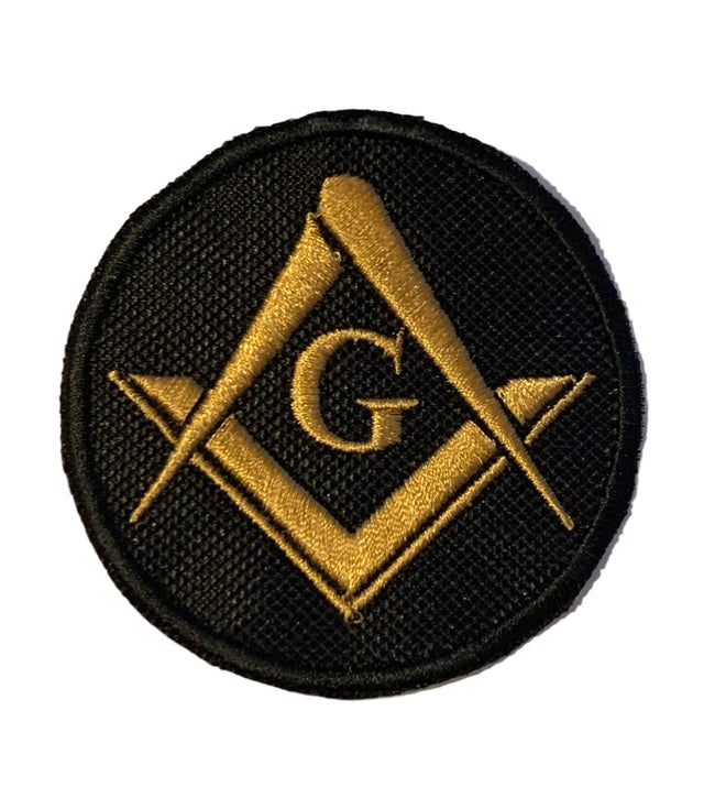 Masonic Crested Embroidered Patch Gold With G 65mm x 65mm 
