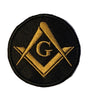 Masonic Crested Embroidered Patch Gold With G 65mm x 65mm 