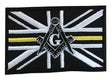 Freemason Masonic Thin Yellow Line With G Embroidered Sew / Iron on Patch 90mm x 60mm