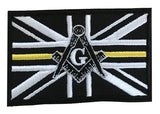 Freemason Masonic Thin Yellow Line With G Embroidered Sew / Iron on Patch 90mm x 60mm