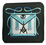 Light Blue Masonic Apron Embroidered Sew / Iron on Patch 70mm x 70mm