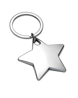 Personalised Chrome Star Keyring Engraved Free