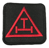 Square Masonic Royal Arch Triple Tau Embroidered Sew / Iron on Patch 65mm x 65mm 