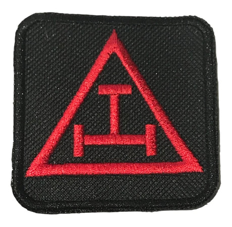 Square Masonic Royal Arch Triple Tau Embroidered Sew / Iron on Patch 65mm x 65mm 
