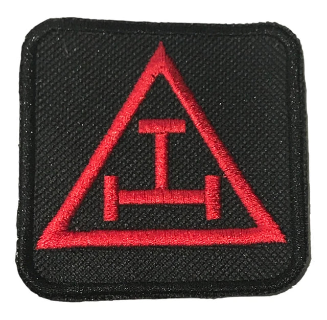 Square Masonic Royal Arch Triple Tau Embroidered Sew / Iron on Patch 65mm x 65mm 