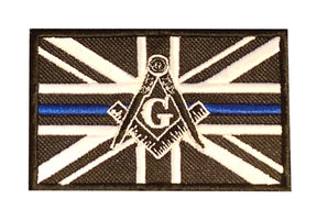 Freemason Masonic Thin Blue Line With G Embroidered Sew / Iron on Patch 90mm x 60mm