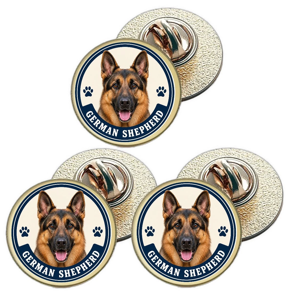 3 x German Shepherd Dog (BU27) Lapel Pin Badges