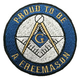 Masonic Proud To Be A Freemason Embroidered Sew / Iron on Patch 70mm x 70mm 