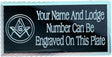(MP05) Masonic Lodge 50 mm x 25 mm Personalised Crest With G Black Case Plate