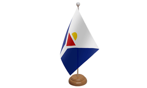 Flagmania Saint Martin wooden hand flags, 9x6 inch, pack of 12, no bases