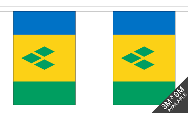 Saint Vincent 3 metre bunting, 10 flags - Flagmania
