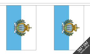 San Marino Crest 3 metre bunting, 10 flags - Flagmania