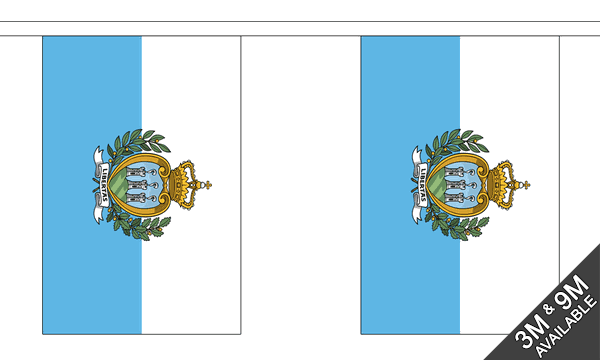 San Marino Crest 3 metre bunting, 10 flags - Flagmania