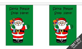 Flagmania Santa Stop Here Bunting, 9 metre bunting