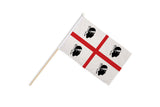 Flagmania Sardinia wooden hand flags, 9x6 inch, pack of 12, no bases