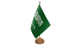 Flagmania Saudi Arabia wooden hand flags, 9x6 inch, pack of 12, no bases