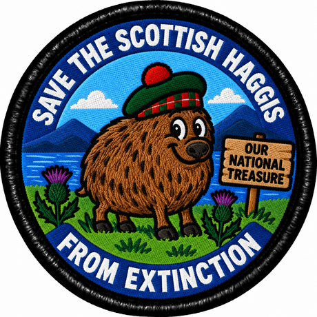 Save the Scottish Haggis 80mm embroidered patch