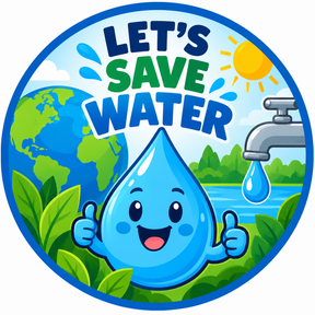 Let's Save Water 80mm Embroidered Patch