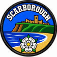 Scarborough Yorkshire Castle Coast White Rose 80mm Embroidered Patch