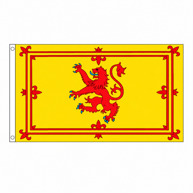 Scotland Lion Flag centred on square white background