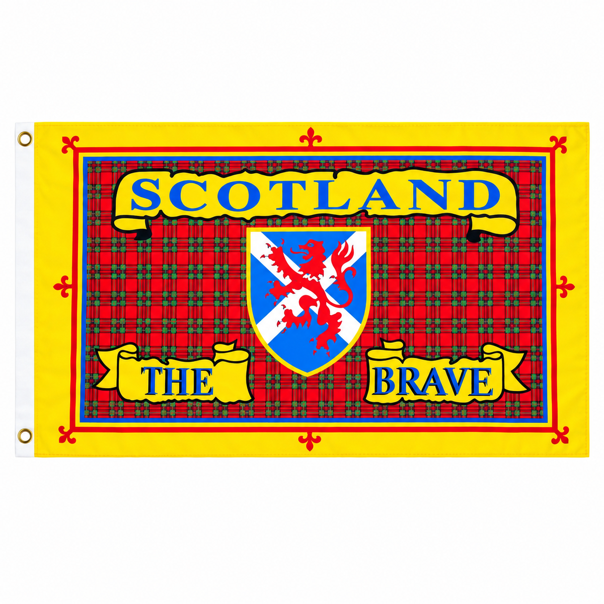 Scotland The Brave Flag centred on square white background
