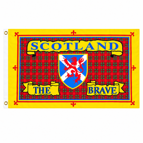 Scotland The Brave Flag centred on square white background