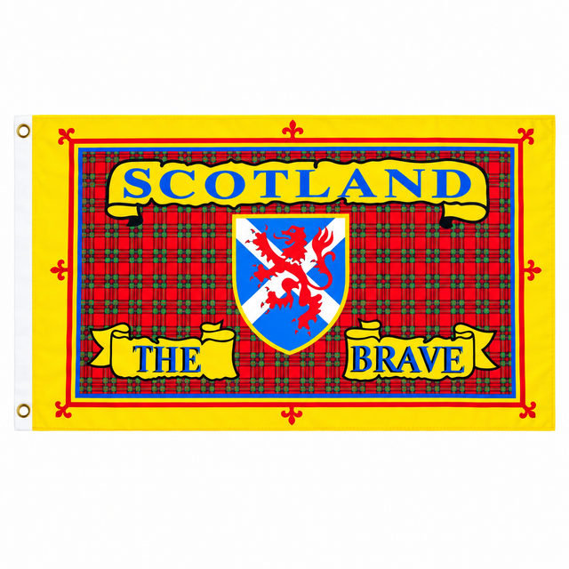 Scotland The Brave Flag centred on square white background