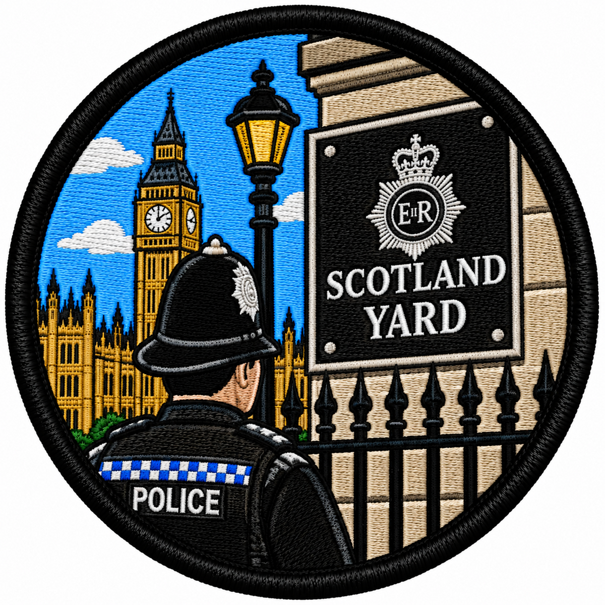 Scotland Yard 80mm embroidered patch