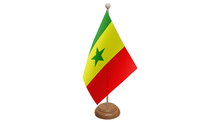 Flagmania Senegal wooden hand flags, 9x6 inch, pack of 12, no bases