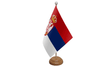 Flagmania Serbia Crest wooden hand flags, 9x6 inch, pack of 12, no bases