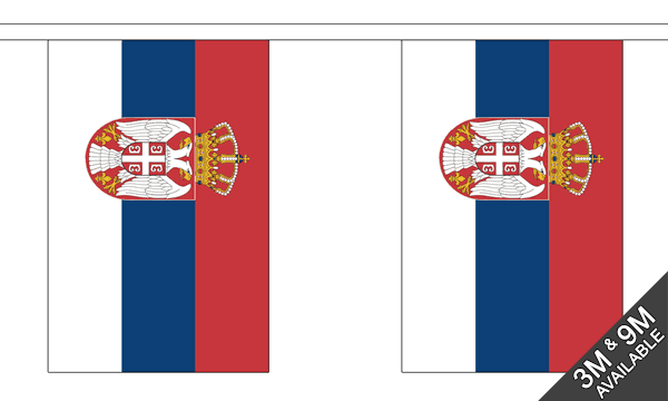 Serbia Crest 3 metre bunting, 10 flags - Flagmania