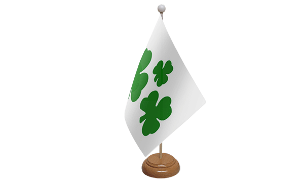 Flagmania Shamrock wooden hand flags, 9x6 inch, pack of 12, no bases