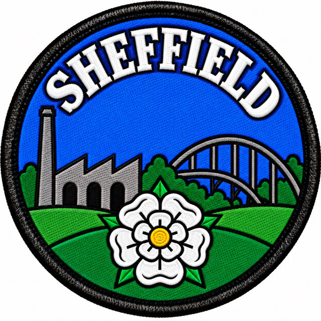 Sheffield Yorkshire Industrial Heritage White Rose 80mm Patch