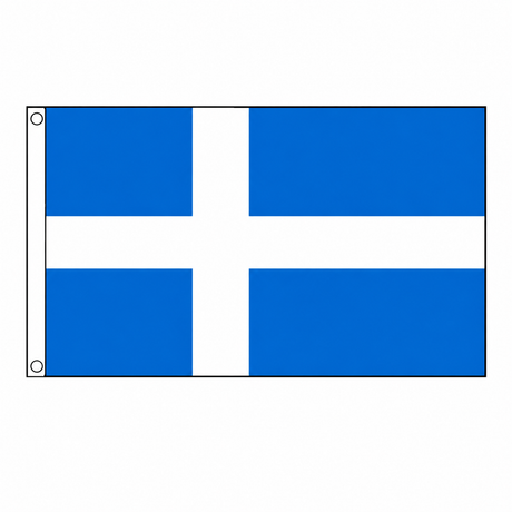 Shetlands Flag centred on square white background