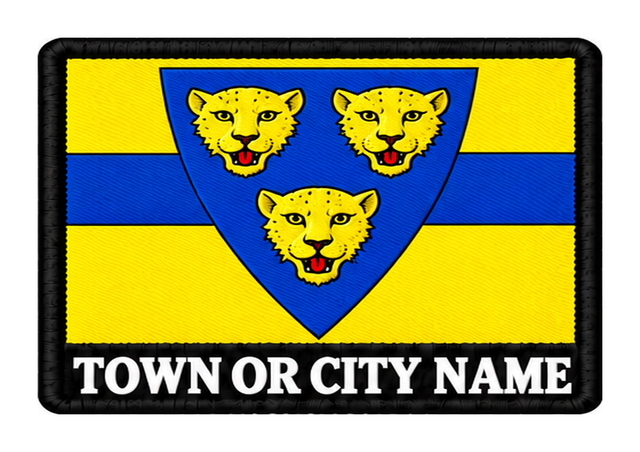 Shropshire personalised county patch artwork preview, 90 x 60mm