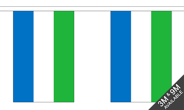 Sierra Leone 3 metre bunting, 10 flags - Flagmania