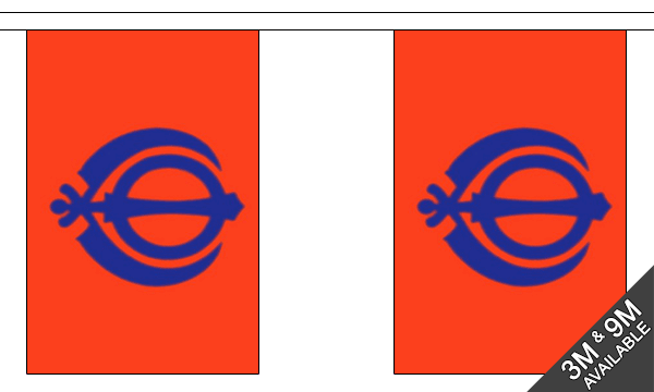 Sikh 3 metre bunting, 10 flags - Flagmania
