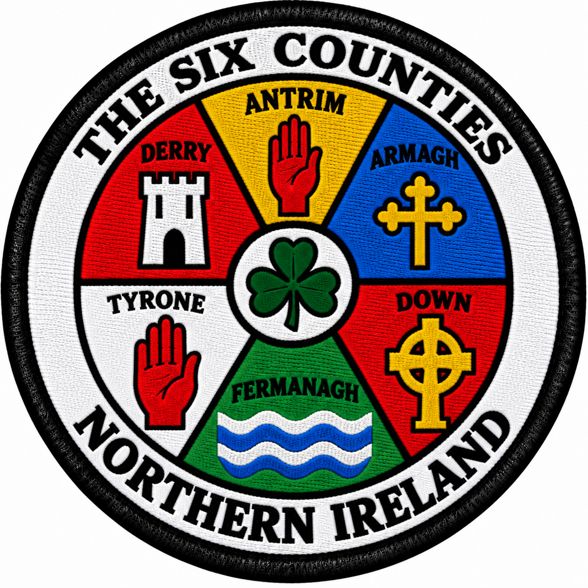 Six Counties Northern Ireland 80mm Embroidered Patch