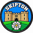 Skipton Yorkshire Castle White Rose 80mm Embroidered Patch