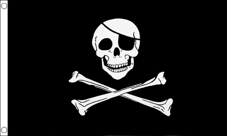 Flagmania Skull and Crossbones 3ft x 2ft Nylon Flag on white background