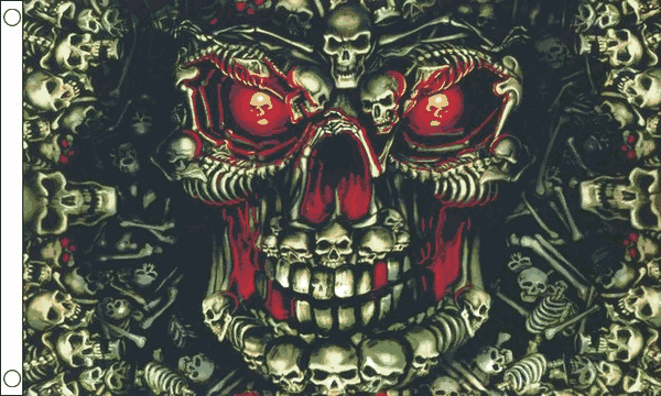 Flagmania Skulls Multi 5ft x 3ft Polyester Flag