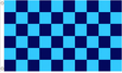Sky blue and navy blue chequered flag, 5ft x 3ft