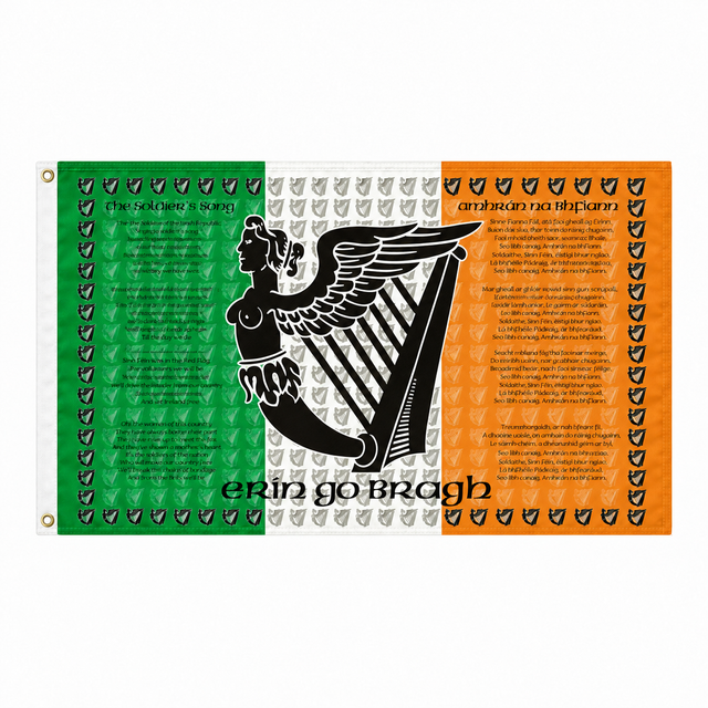 Soldiers Song flag with white border matching the flag collection