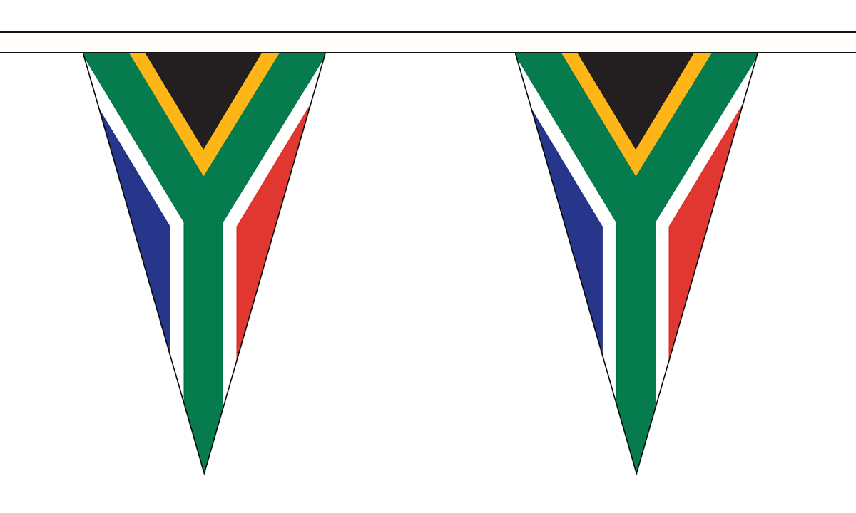 Flagmania South Africa New Triangle Bunting 20 metre bunting