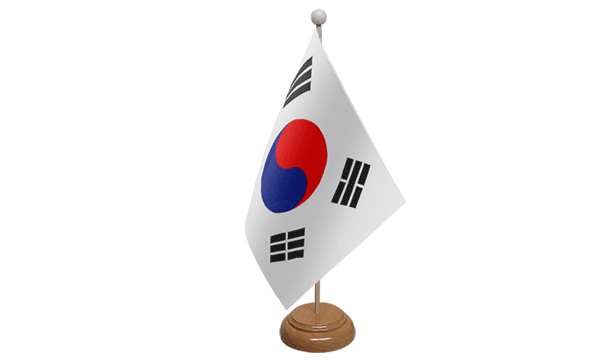 Flagmania Korea South wooden hand flags, 9x6 inch, pack of 12, no bases