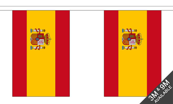 Spain Crest 3 metre bunting, 10 flags - Flagmania
