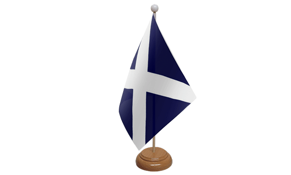 Flagmania St Andrews (Navy Blue) wooden hand flags, 9x6 inch, pack of 12, no bases